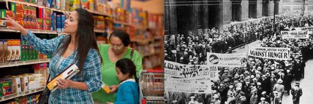 Switching from offering struggling families SNAP cash cards to distributing canned goods will lead to rebellion by the poor as during the Depression era